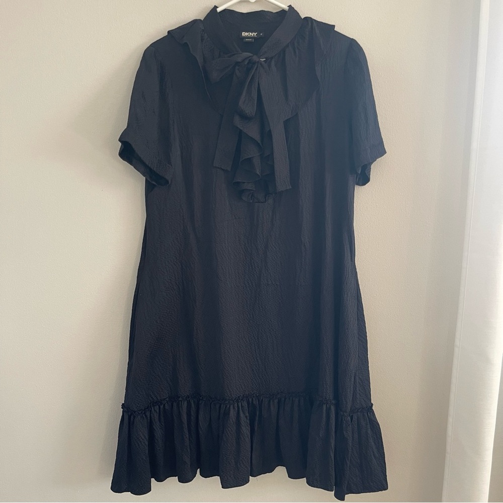 DKNY Silk Shift Dress with bow.